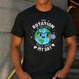 Earth Day Rotation Of The Earth Makes My Day Science Teacher Men's Casual T-Shirt Dark Grey