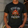 Lets Eat Kids Punctuation Saves Lives Thanksgiving Teacher Men's Casual T-Shirt Dark Grey Lets Eat Kids Punctuation Saves Lives Thanksgiving Teacher Men's Casual T-Shirt Dark Grey