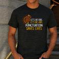 Lets Eat Kids Punctuation Turkey Thanksgiving Teacher Men's Casual T-Shirt Dark Grey Lets Eat Kids Punctuation Turkey Thanksgiving Teacher Men's Casual T-Shirt Dark Grey