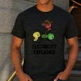 Electricity Explained Physics Nerd I Teacher School Men's Casual T-Shirt Dark Grey Electricity Explained Physics Nerd I Teacher School Men's Casual T-Shirt Dark Grey