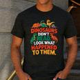 English Teacher Dinosaurs Didn’t Read What Happened To Them Men's Casual T-Shirt Dark Grey