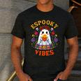 Espooky Vibes Spanish Mexican Halloween Ghost Teachers Men's Casual T-Shirt Dark Grey