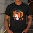 Fall Book Pumpkin Ghost Reading Books Halloween Teacher Men's Casual T-Shirt Dark Grey Fall Book Pumpkin Ghost Reading Books Halloween Teacher Men's Casual T-Shirt Dark Grey