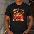Fall In Love With Learning Pumpkin Thanksgiving Teacher Fall Men's Casual T-Shirt Dark Grey Fall In Love With Learning Pumpkin Thanksgiving Teacher Fall Men's Casual T-Shirt Dark Grey
