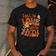 Fall In Love With Science Math Teacher Fall Thanksgiving Men's Casual T-Shirt Dark Grey