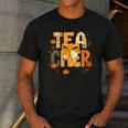 Fall Teacher Pumpkin Coquette Bow Autumn Classroom Men's Casual T-Shirt Dark Grey
