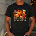 Fall Vibes Costume Teacher Thanksgiving Leopard Gnome Men's Casual T-Shirt Dark Grey