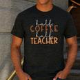 First Day Back To School Half Coffee Half Teacher Women Men's Casual T-Shirt Dark Grey First Day Back To School Half Coffee Half Teacher Women Men's Casual T-Shirt Dark Grey