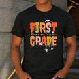 First Grade Dream Retro Team Fall Halloween Spooky Teachers Men's Casual T-Shirt Dark Grey First Grade Dream Retro Team Fall Halloween Spooky Teachers Men's Casual T-Shirt Dark Grey