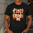 First Grade Fall Floral Coquette Bow Teachers Students Men's Casual T-Shirt Dark Grey
