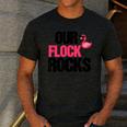 Our Flock Rocks Flamingo Mother's Day Teacher Men's Casual T-Shirt Dark Grey Our Flock Rocks Flamingo Mother's Day Teacher Men's Casual T-Shirt Dark Grey