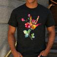 Flower American Sign Language ASL Teacher Teaching Deaf Men's Casual T-Shirt Dark Grey Flower American Sign Language ASL Teacher Teaching Deaf Men's Casual T-Shirt Dark Grey