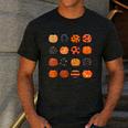 Folk Art Pumpkins Teacher Nurses Admin Witch Halloween Cute Men's Casual T-Shirt Dark Grey