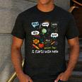 Friendship Inclusion Language Teacher It Starts With Hello Men's Casual T-Shirt Dark Grey Friendship Inclusion Language Teacher It Starts With Hello Men's Casual T-Shirt Dark Grey