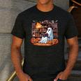 Ghost Book Reading Halloween Books Lover Teacher Men's Casual T-Shirt Dark Grey