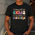 Groovy Some Call It Chaos We Call It Kindergarten Teacher Men's Casual T-Shirt Dark Grey