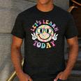 Groovy Retro Lets Learn Today Teacher Student Back To School Men's Casual T-Shirt Dark Grey