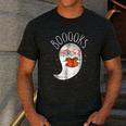 Halloween Cute Ghost Book Reading Teacher Men's Casual T-Shirt Dark Grey Halloween Cute Ghost Book Reading Teacher Men's Casual T-Shirt Dark Grey