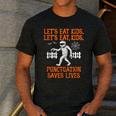 Halloween Lets Eat Kids Punctuation Teacher Men's Casual T-Shirt Dark Grey