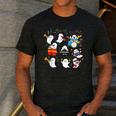 Halloween Music Teacher Ghost Playing Musical Instruments Men's Casual T-Shirt Dark Grey