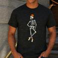 Halloween Skeleton Tap Dance Ballet Dance Teacher Men's Casual T-Shirt Dark Grey Halloween Skeleton Tap Dance Ballet Dance Teacher Men's Casual T-Shirt Dark Grey