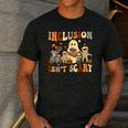 Halloween SLP Sped Teacher Groovy Inclusion Isn't Scary Men's Casual T-Shirt Dark Grey