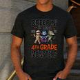 Halloween Teacher Creepin It Real With My 4th Grade Monsters Men's Casual T-Shirt Dark Grey