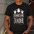 Halloween Teacher Nothing Scares Me Women Men Teachers Men's Casual T-Shirt Dark Grey Halloween Teacher Nothing Scares Me Women Men Teachers Men's Casual T-Shirt Dark Grey