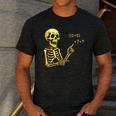 Halloween Teacher Six Seven 6 7 Skeleton Spooky Costume Men's Casual T-Shirt Dark Grey Halloween Teacher Six Seven 6 7 Skeleton Spooky Costume Men's Casual T-Shirt Dark Grey