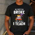 Halloween Teacher Tee My Broom Broke So Now I Teach Men's Casual T-Shirt Dark Grey Halloween Teacher Tee My Broom Broke So Now I Teach Men's Casual T-Shirt Dark Grey
