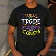 Halloween Teacher Will Trade Students For Candy Women Men Men's Casual T-Shirt Dark Grey Halloween Teacher Will Trade Students For Candy Women Men Men's Casual T-Shirt Dark Grey