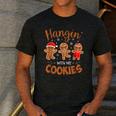 Hangin With My Cookies Gingerbread Women Christmas Teacher Men's Casual T-Shirt Dark Grey Hangin With My Cookies Gingerbread Women Christmas Teacher Men's Casual T-Shirt Dark Grey