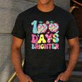 Happy 100th Day Of School 100 Days Brighter Teachers Kids Men's Casual T-Shirt Dark Grey