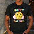 Happy Dot Day Hippie Flowers Smile Face Groovy Teacher Kids Men's Casual T-Shirt Dark Grey Happy Dot Day Hippie Flowers Smile Face Groovy Teacher Kids Men's Casual T-Shirt Dark Grey