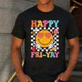 Happy Fri-Yay Groovy Teacher Friday Weekend Fri Yay Men's Casual T-Shirt Dark Grey