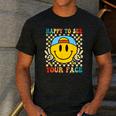 Happy To See Your Face Hippie Smile Back To School Teachers Men's Casual T-Shirt Dark Grey