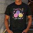 Happy To See Your Face Smile Face Teacher Back To School Men's Casual T-Shirt Dark Grey Happy To See Your Face Smile Face Teacher Back To School Men's Casual T-Shirt Dark Grey