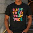 Happy To See Your Face Teacher Disco Ball Back To School Men's Casual T-Shirt Dark Grey