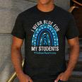 Happy Teacher I Wear Blue For My Students Autism Awareness Men's Casual T-Shirt Dark Grey
