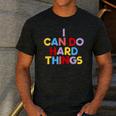I Can Do Hard Things Teacher Inspiration Do Hard Things Men's Casual T-Shirt Dark Grey I Can Do Hard Things Teacher Inspiration Do Hard Things Men's Casual T-Shirt Dark Grey