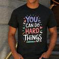 You Can Do Hard Things Test Day Teacher Kids Men's Casual T-Shirt Dark Grey