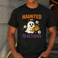 Haunted By Fractions Math Halloween Teacher Men's Casual T-Shirt Dark Grey