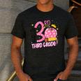 Hello 3rd Third Grade Back To School Pink Leopard Teacher Men's Casual T-Shirt Dark Grey Hello 3rd Third Grade Back To School Pink Leopard Teacher Men's Casual T-Shirt Dark Grey