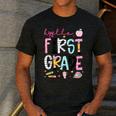 Hello First Grade Teacher Coquette Pencil Bow Back To School Men's Casual T-Shirt Dark Grey Hello First Grade Teacher Coquette Pencil Bow Back To School Men's Casual T-Shirt Dark Grey