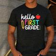 Hello First Grade Team 1st Grade Back To School Teacher Kids Men's Casual T-Shirt Dark Grey