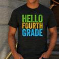 Hello Fourth Grade Shirt 4th Grade Boy Girl Student Teacher Men's Casual T-Shirt Dark Grey