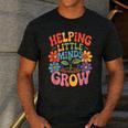 Helping Little Minds Grow Teacher First Day Back To School Men's Casual T-Shirt Dark Grey Helping Little Minds Grow Teacher First Day Back To School Men's Casual T-Shirt Dark Grey