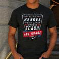 Some Heroes Wear Capes Others Teach 4th Grade Teacher Men Women Kids Men's Casual T-Shirt Dark Grey