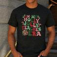 In My Holly Xmas Jolly Teacher Era Teacher Vibes Christmas For Men Women Kids Men's Casual T-Shirt Dark Grey