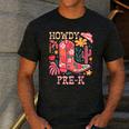 Howdy Pre-K Cowgirls Teacher Back To School Men's Casual T-Shirt Dark Grey Howdy Pre-K Cowgirls Teacher Back To School Men's Casual T-Shirt Dark Grey